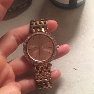 Rose gold Michael kors watch.